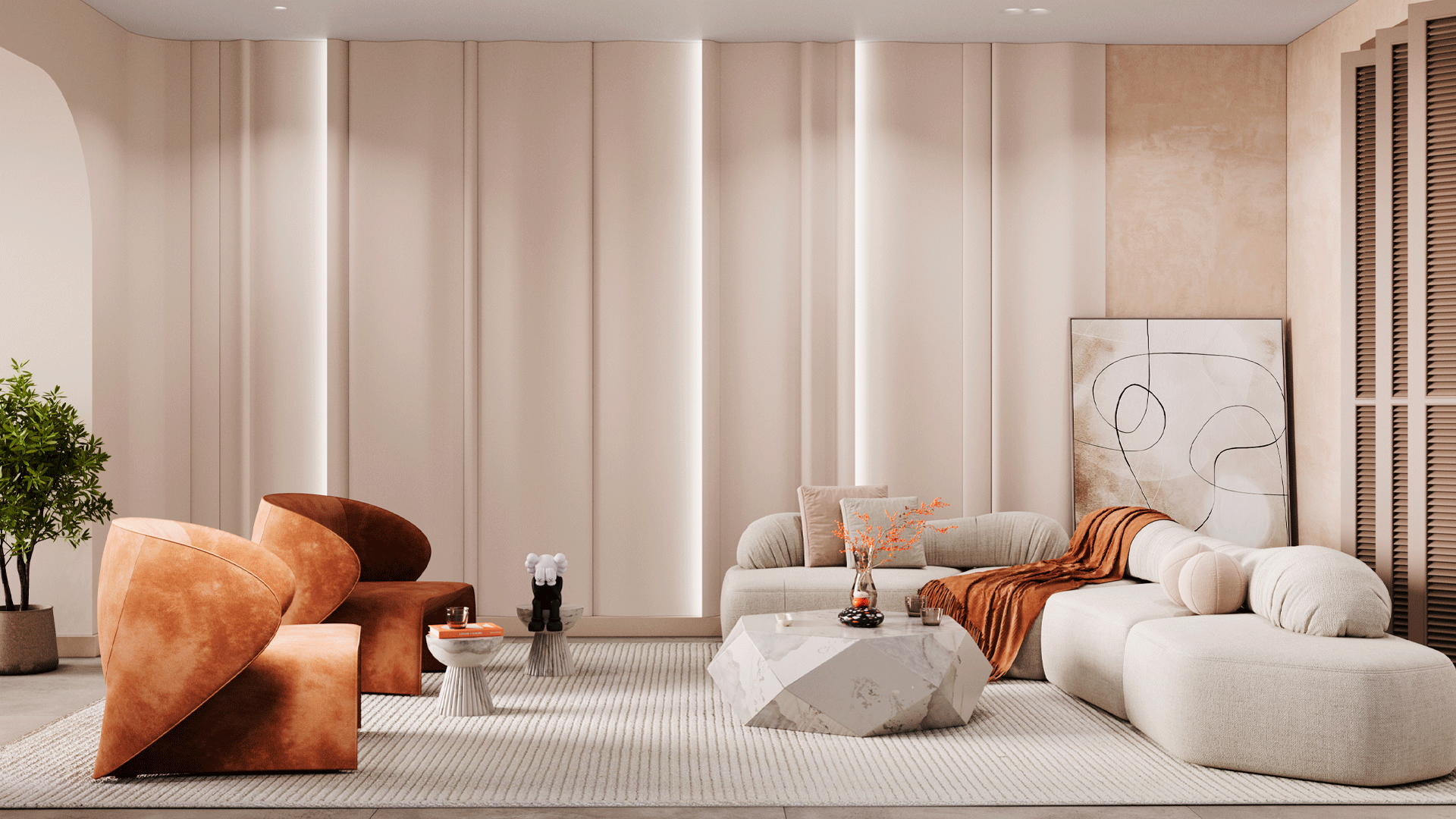 3D Дизайнерская панель из гипса ELION 2 600*600мм, 0,36м2